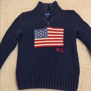 Polo Ralph Lauren Navy Sweater with American Flag